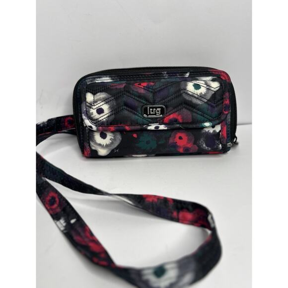 LUG Kickflip Convertible Wallet Midnight Watercolor Floral crossbody card holder - Picture 1 of 8